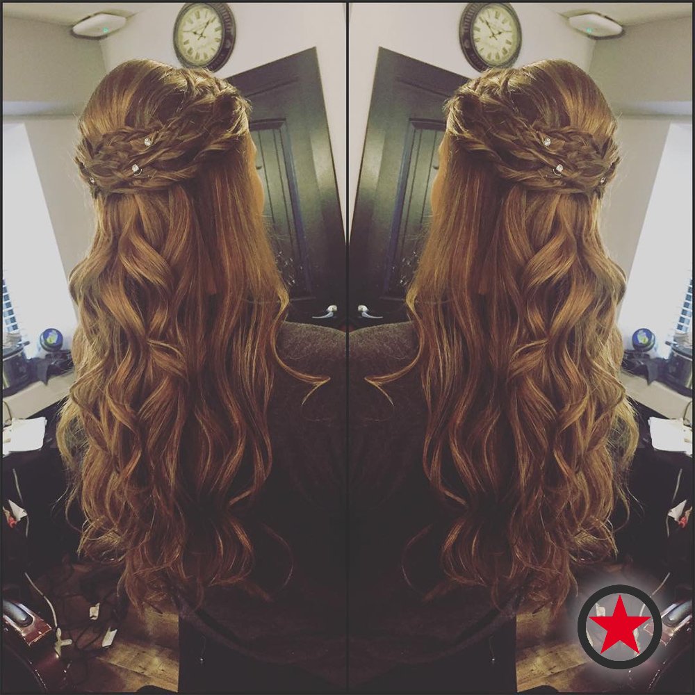 Plan B Kelowna hair salon | half updo and curls by Terri